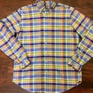 Mens Polo Plaid Button Up XLT Extra Large Tall